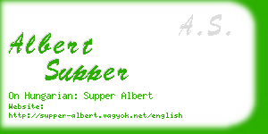 albert supper business card